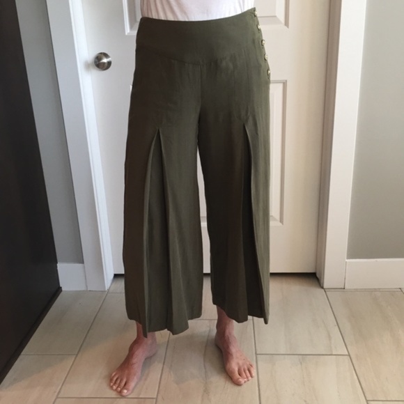 Anthropologie Elevenses Wide Leg Flow Cropped Pant - Picture 2 of 4